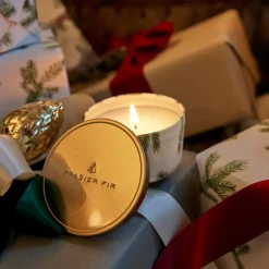 Frasier Fir Candle Tin with Gold Lid