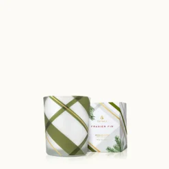 Frasier Fir Frosted Plaid Votive Candle