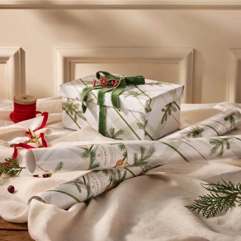 Frasier Fir Frosted Plaid Wrapping Paper, 2 Pack