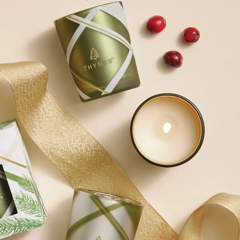Frasier Fir Frosted Plaid Votive Trio