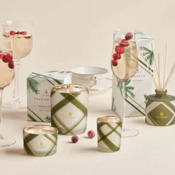 Frasier Fir Frosted Plaid Votive Candle