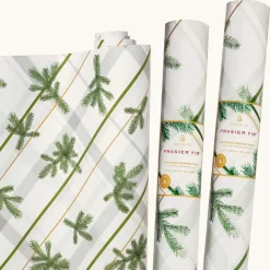 Frasier Fir Frosted Plaid Wrapping Paper, 2 Pack