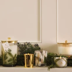 Frasier Fir Gilded Frosted Wood Grain Candle