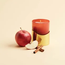 Simmered Cider Harvest Red Poured Candle with Gold Sleeve